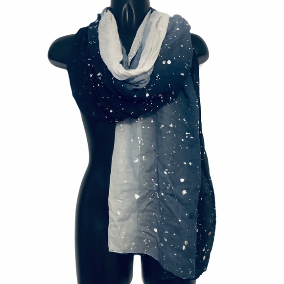 Calvin Klein Accessories - Calvin Klein Ombre Lightweight Scarf Black White